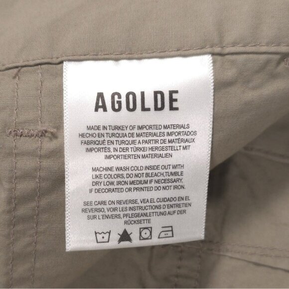 AGOLDE Women’s Pants Tan Stretch Cotton Daria Utility Cargo Cropped Size 27 - Picture 16 of 16